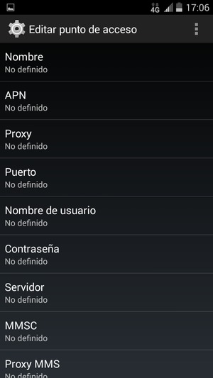 Introduzca la información de Internet