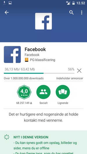 Afvent at installeringen er afsluttet