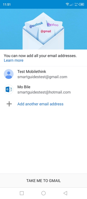 Select TAKE ME TO GMAIL