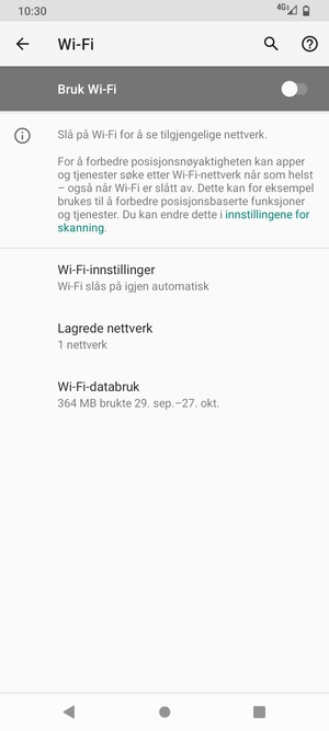 Slå på Bruk Wi-Fi