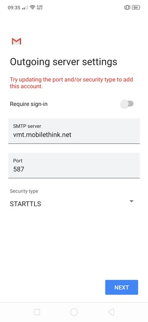 Select Security type