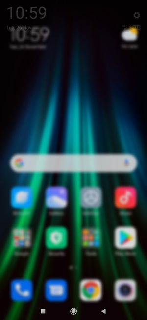 Slide down the top menu