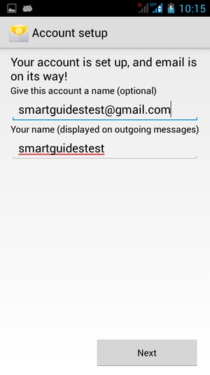 Give your account a name and enter your name. Select Next