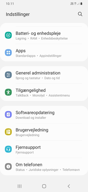 Scroll til og vælg Softwareopdatering