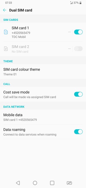 Turn Data roaming on or off
