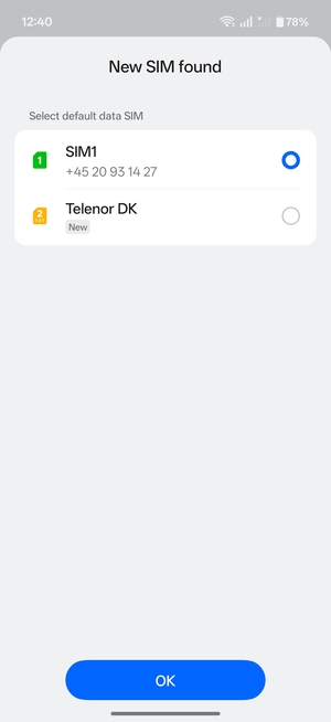Select your preferred option and select OK