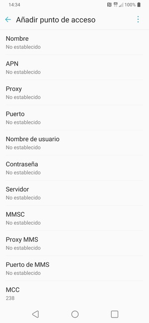 Introduzca la información de MMS