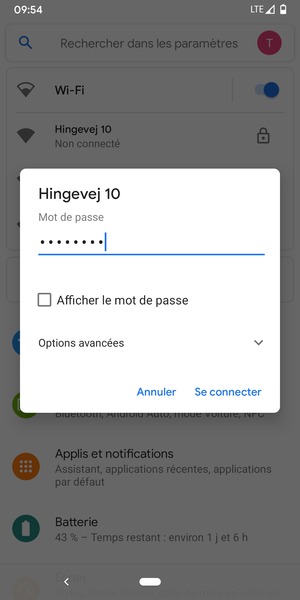 Saisissez le mot de passe du Wi-Fi et sélectionnez Se connecter