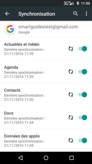 Vos informations seront synchronisées
