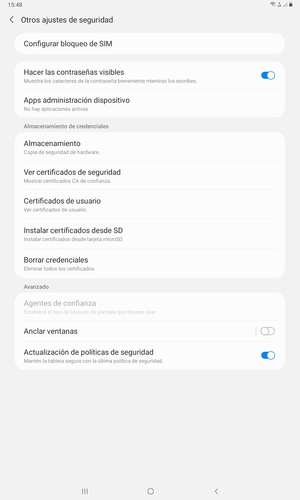 Seleccione Configurar bloqueo de SIM
