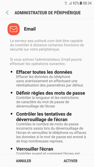 Sélectionnez ACTIVER
