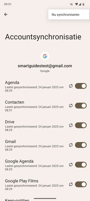Selecteer Nu synchroniseren