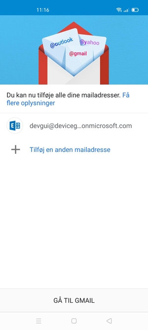 Vælg GÅ TIL GMAIL