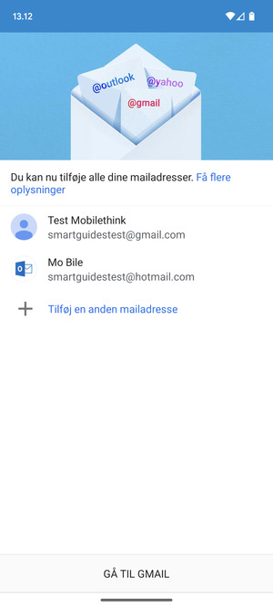 Vælg GÅ TIL GMAIL