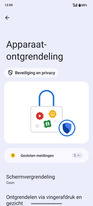 Selecteer Schermvergrendeling