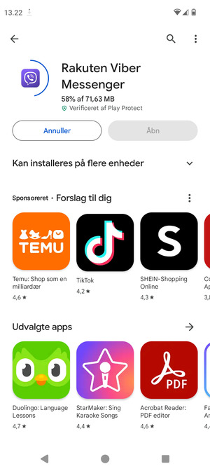 Afvent at installeringen er afsluttet