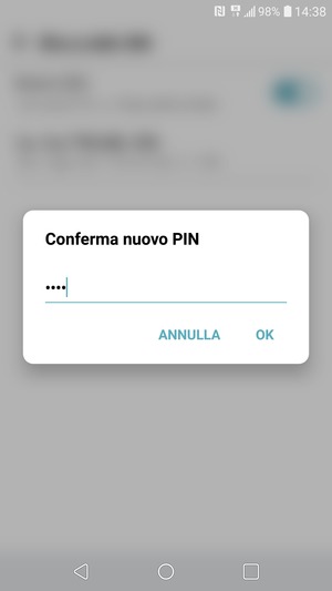 Conferma il nuovo PIN della SIM e seleziona OK