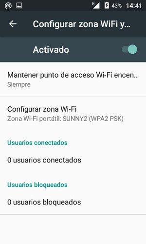 El teléfono ha sido configurado para su uso como módem