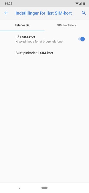 Vælg Public og Skift pinkode til SIM-kort