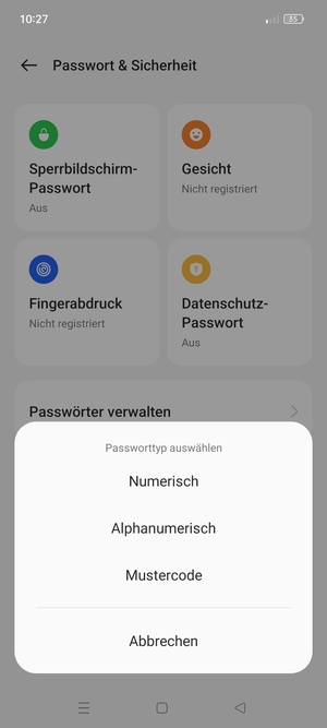 Wählen Sie Mustercode
