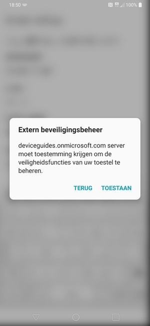 Selecteer TOESTAAN