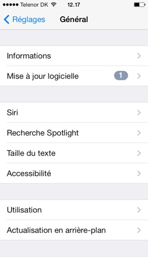 Sélectionnez Mise à jour logicielle