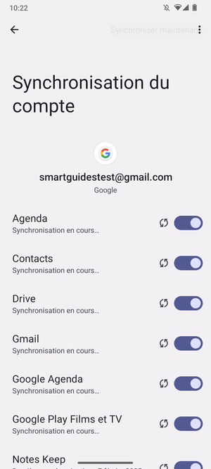Vos informations seront synchronisées