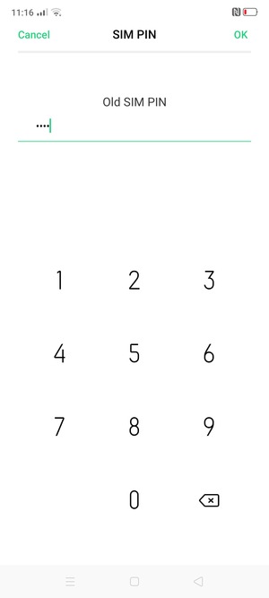 Enter Current PIN for the SIM card and select OK