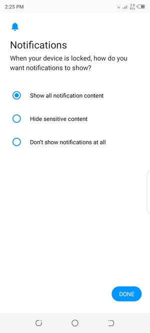 Select your preferred option and select DONE