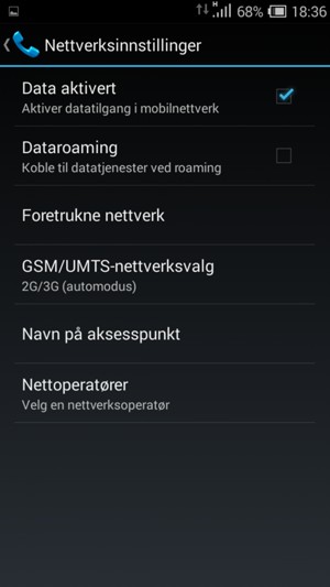 For å bytte nettverk hvis det oppstår nettverksproblemer, velg Nettoperatører