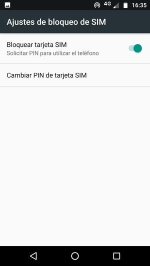 Seleccione Cambiar PIN de tarjeta SIM