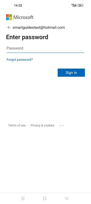 Enter your password and select Sign in