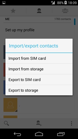 Select Import from SIM card