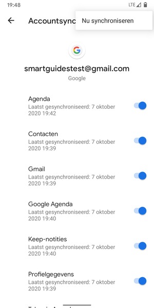 Selecteer Nu synchroniseren