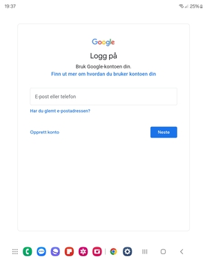 Skriv inn din Gmail-adresse og velg Neste