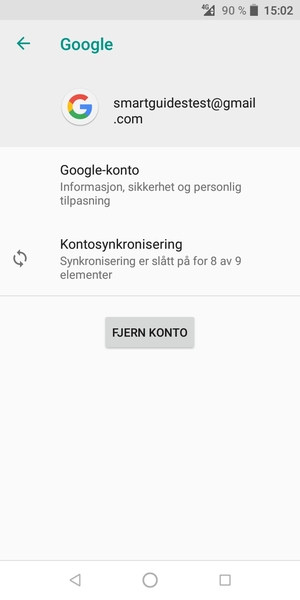 Velg Kontosynkronisering