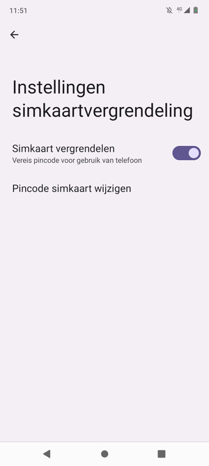 Selecteer Pincode simkaart wijzigen