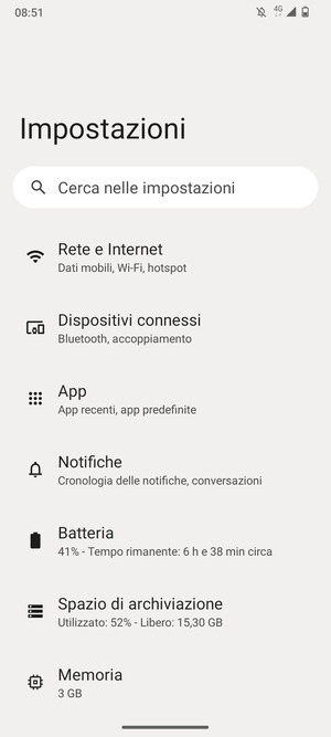 Seleziona Rete e Internet