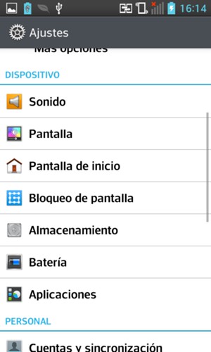 Desplácese y seleccione Bloqueo de pantalla