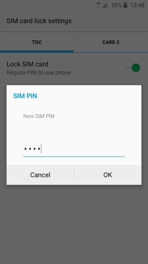 Enter your New SIM PIN and select OK