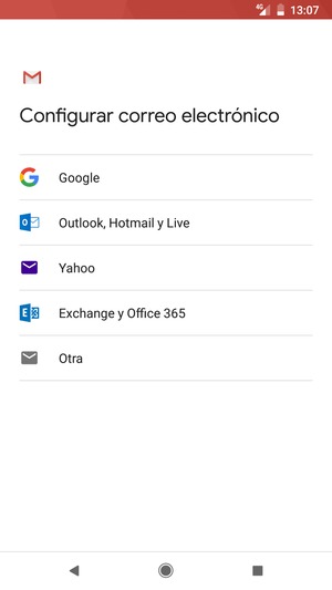 Seleccione Outlook, Hotmail y Live