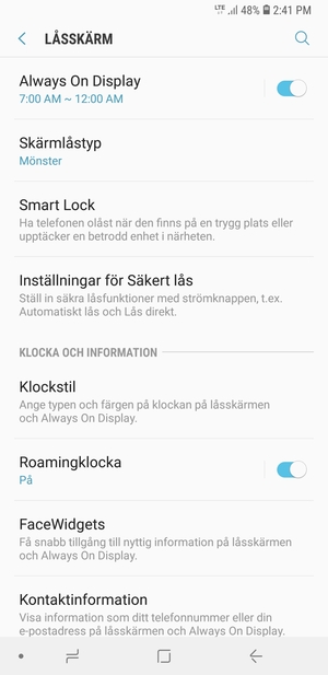 Din telefon är nu säkrad med ett skärmlås