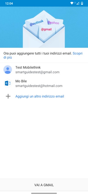 Seleziona VAI A GMAIL