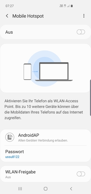 Wählen Sie die Menü-Taste