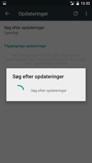 Afvent at søgningen er afsluttet