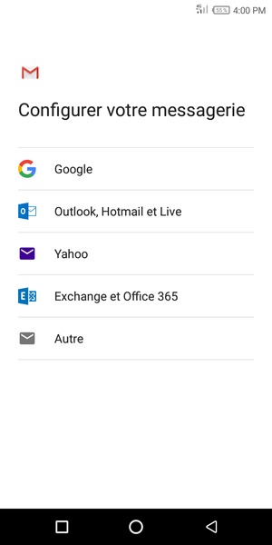 Sélectionnez Outlook, Hotmail et Live