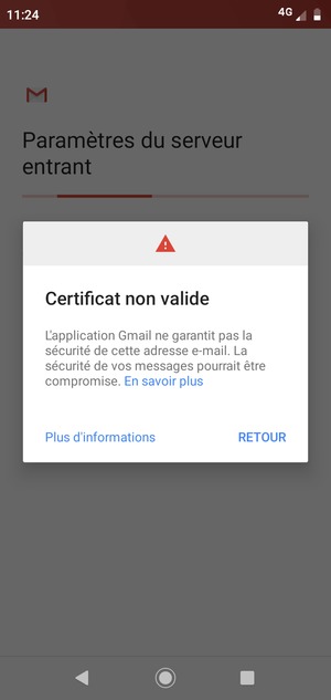Sélectionnez RETOUR