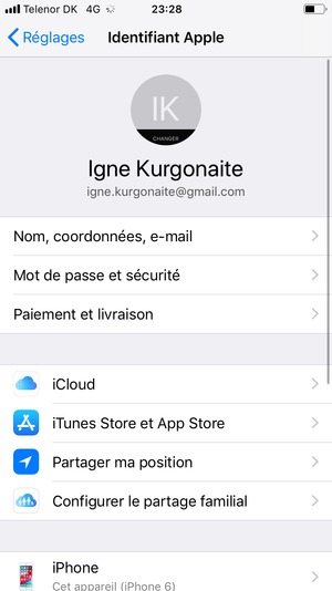 Sélectionnez iCloud