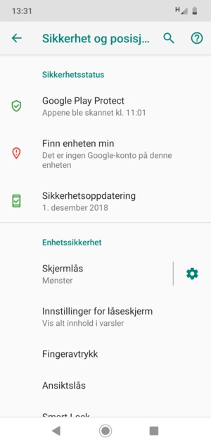 Telefonen din er nå sikret med en skjermlås