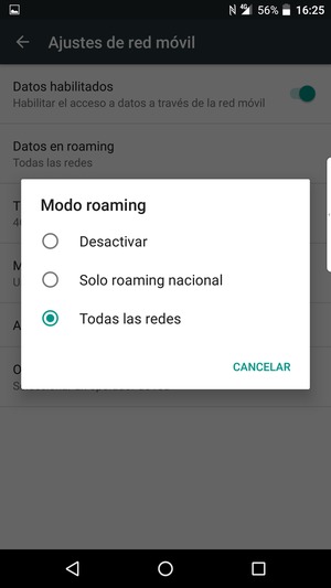 Seleccione la opción deseada